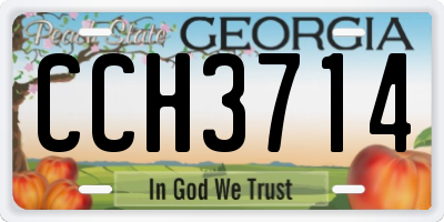 GA license plate CCH3714