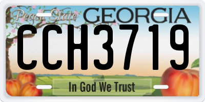 GA license plate CCH3719