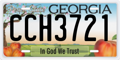 GA license plate CCH3721
