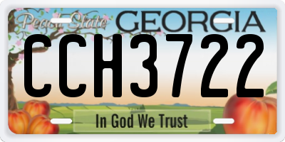 GA license plate CCH3722