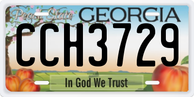 GA license plate CCH3729
