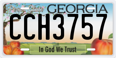 GA license plate CCH3757