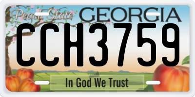 GA license plate CCH3759