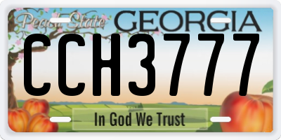 GA license plate CCH3777
