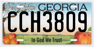 GA license plate CCH3809