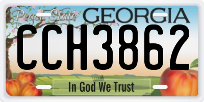 GA license plate CCH3862