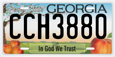 GA license plate CCH3880
