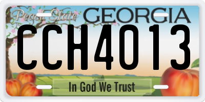 GA license plate CCH4013