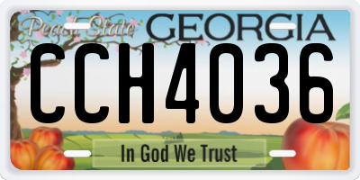 GA license plate CCH4036