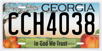 GA license plate CCH4038