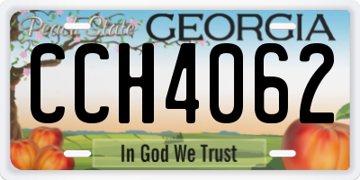 GA license plate CCH4062
