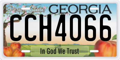 GA license plate CCH4066