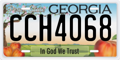 GA license plate CCH4068