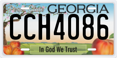 GA license plate CCH4086