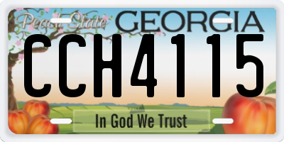 GA license plate CCH4115