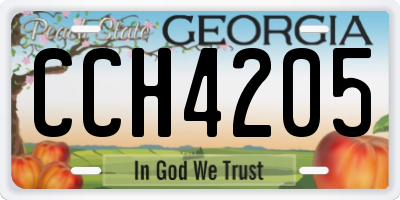 GA license plate CCH4205