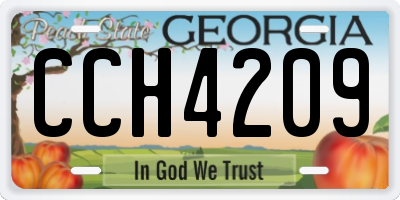 GA license plate CCH4209