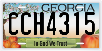 GA license plate CCH4315