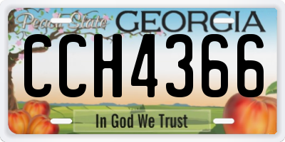 GA license plate CCH4366