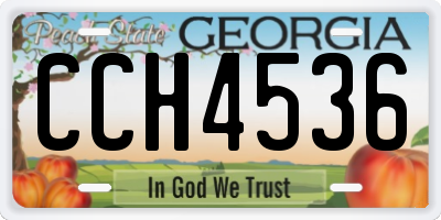 GA license plate CCH4536