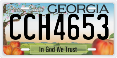 GA license plate CCH4653