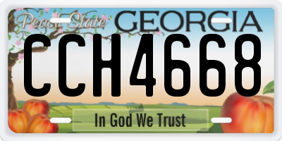 GA license plate CCH4668