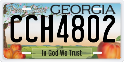 GA license plate CCH4802