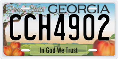 GA license plate CCH4902