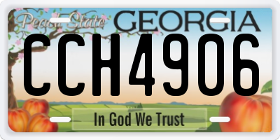 GA license plate CCH4906