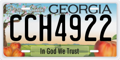 GA license plate CCH4922