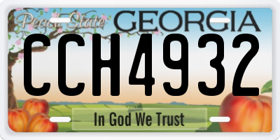 GA license plate CCH4932