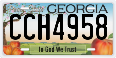 GA license plate CCH4958