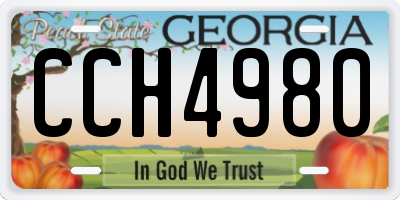 GA license plate CCH4980
