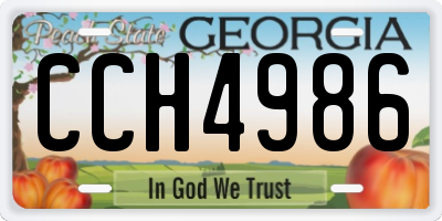 GA license plate CCH4986