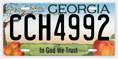 GA license plate CCH4992