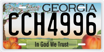 GA license plate CCH4996