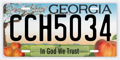 GA license plate CCH5034