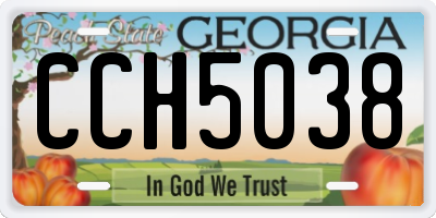 GA license plate CCH5038