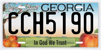 GA license plate CCH5190