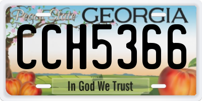 GA license plate CCH5366