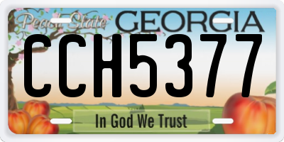 GA license plate CCH5377