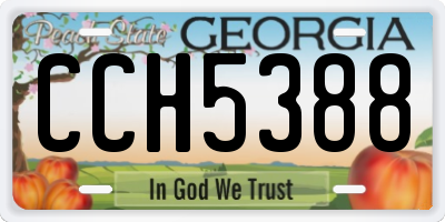 GA license plate CCH5388