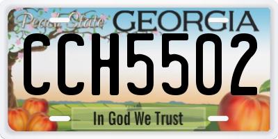 GA license plate CCH5502