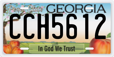 GA license plate CCH5612