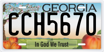 GA license plate CCH5670
