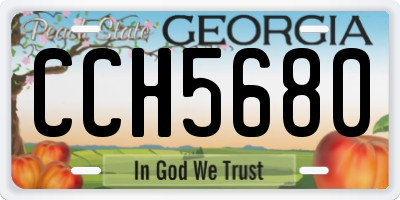 GA license plate CCH5680