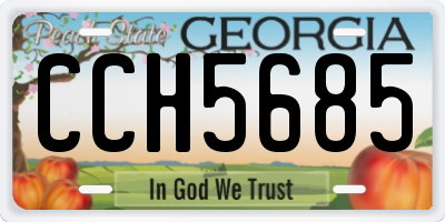 GA license plate CCH5685