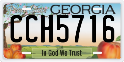 GA license plate CCH5716