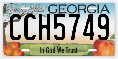 GA license plate CCH5749