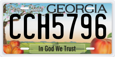 GA license plate CCH5796
